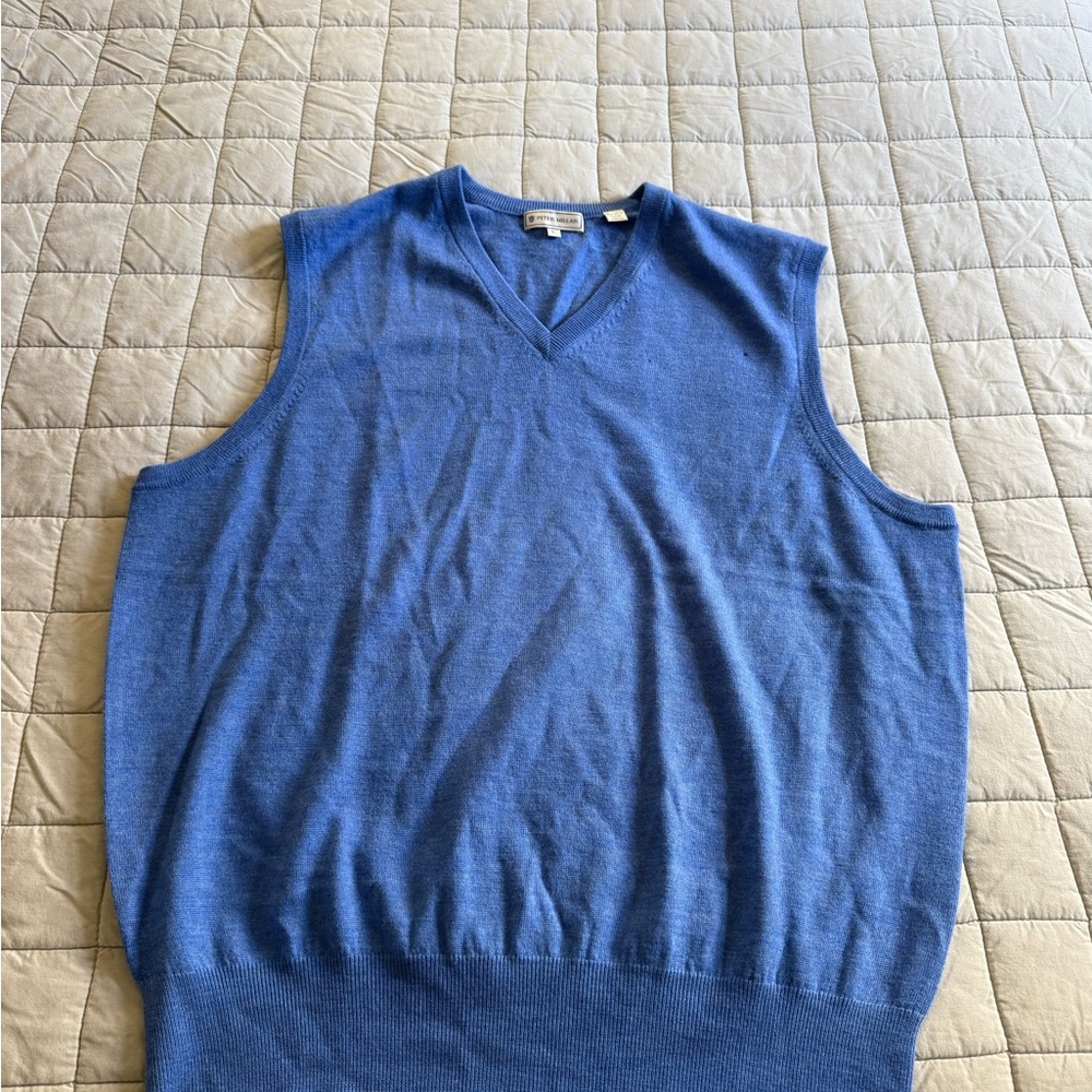 Peter Millar V-Neck Blue Sweater Vest